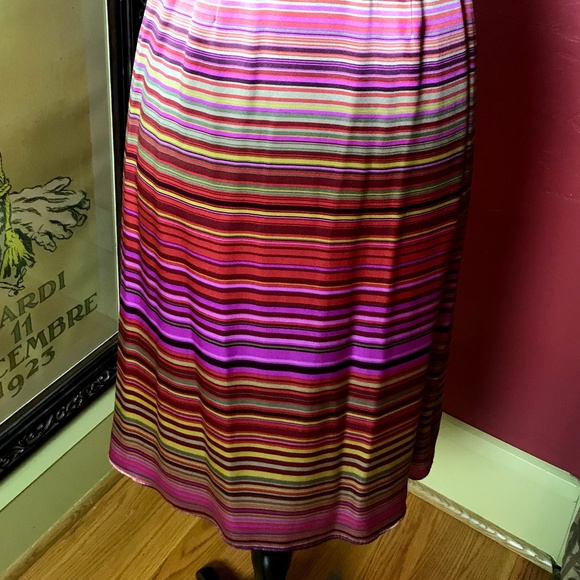 NWT, Banana Republic, Silk Pink Strip Slip Dress - Picture 3 of 5